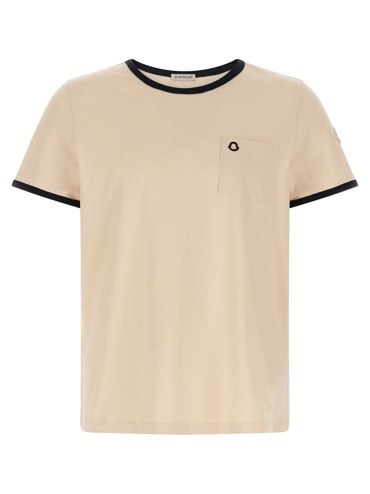 Moncler Logo Embroidery Pocket T-shirt - Beige | 8a81d030246ff4d6e92c3cdecc61e6c2a14cd687