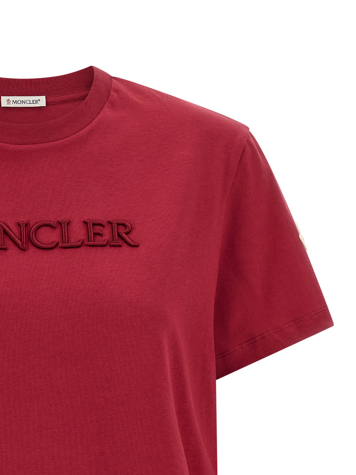 Moncler Logo Embroidery T-shirt - Red | 592dda3c2ccc15c84d95d22dbe2834c726f4c7b6