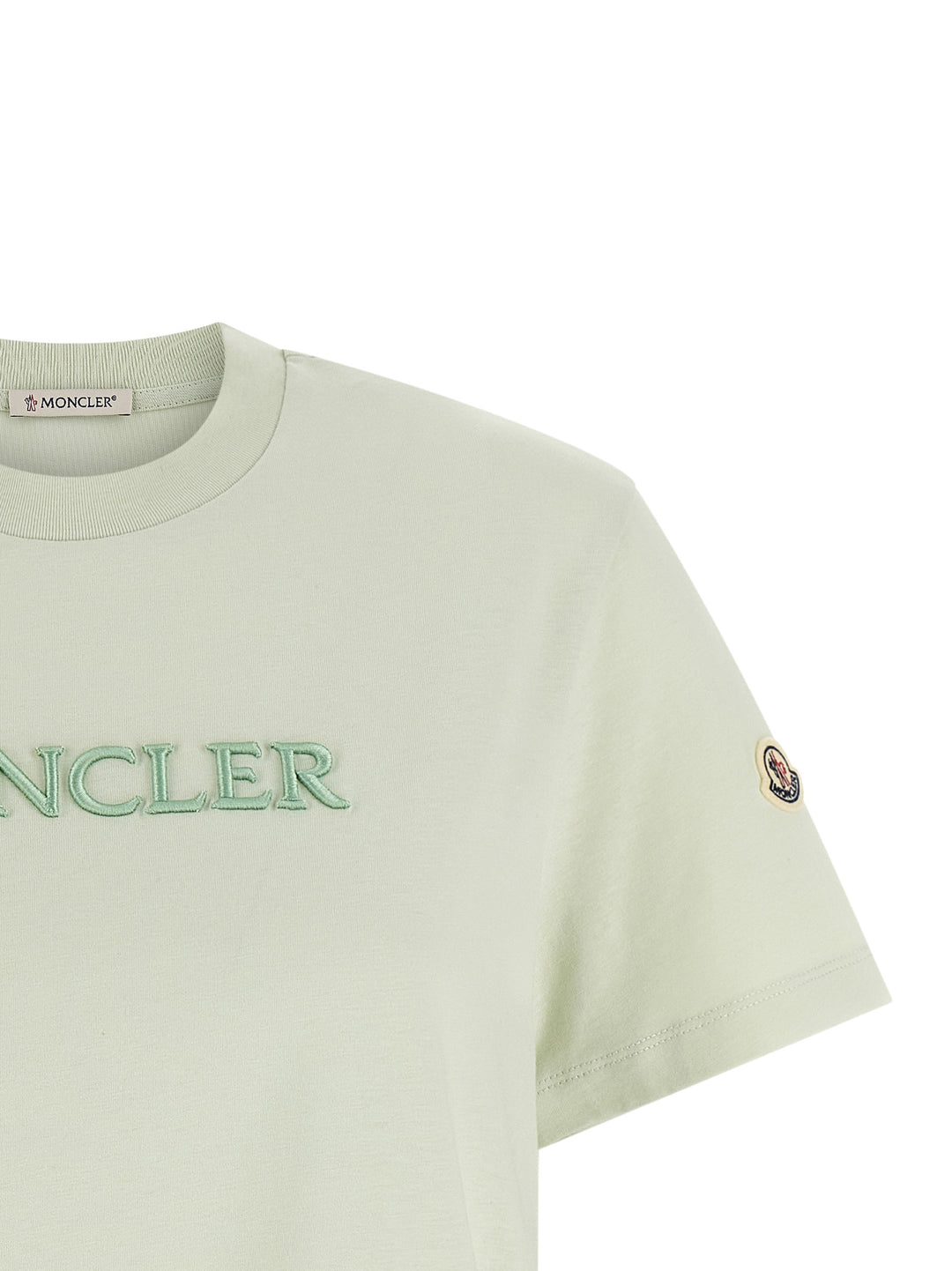 Moncler Logo Embroidery T-shirt - Green | 5285dc42aa41b866eab9037c3eba650cb6484240