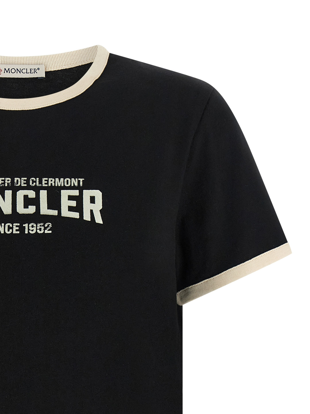 Moncler Flocked Logo T-shirt - Black | 94d4fb2165f379a335332b6f1964644f26331c7b