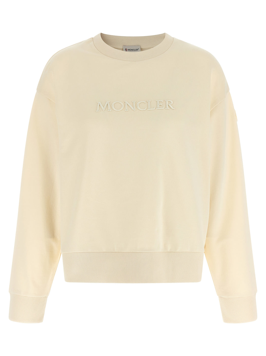 Moncler Logo Embroidery Sweatshirt - Beige | 36171349339d6a211bc73385f590a3c58458add4