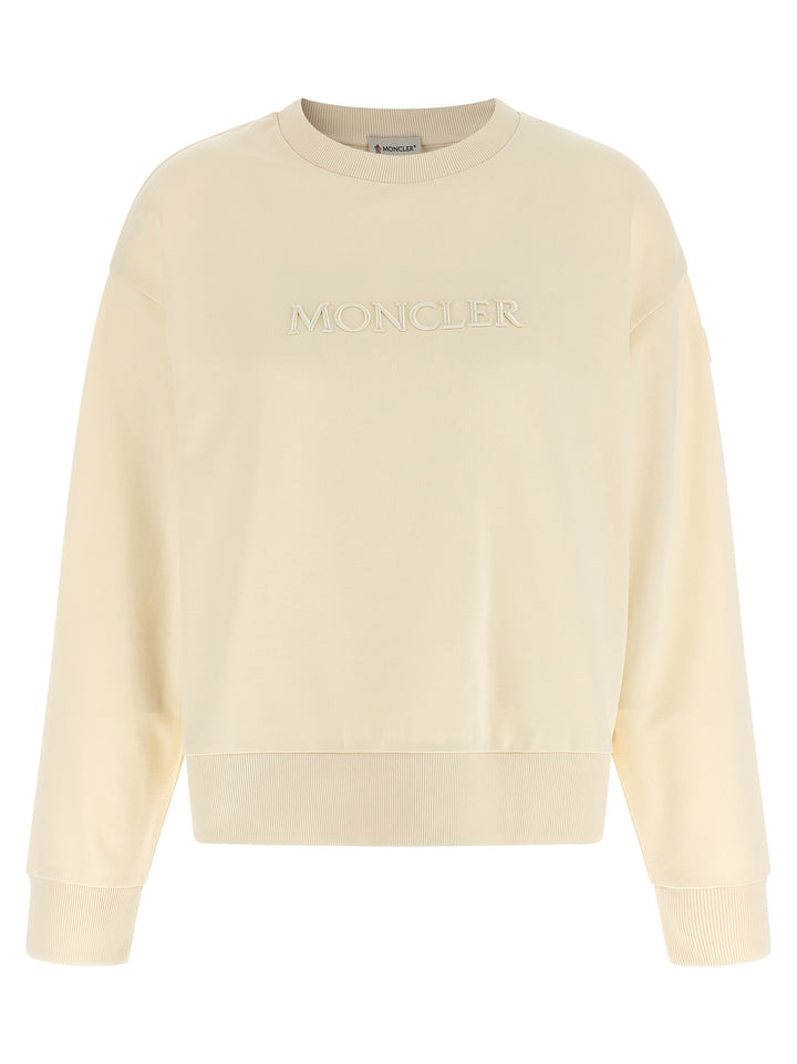 Moncler Logo Embroidery Sweatshirt - Beige | 36171349339d6a211bc73385f590a3c58458add4