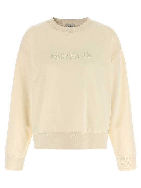 Logo Embroidery Sweatshirt Beige