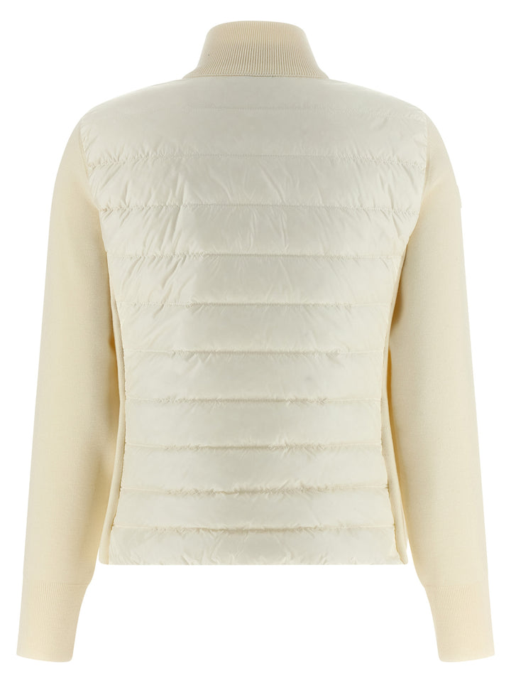 Moncler Two-Material Cardigan Sweaters and Cardigans - White | d575b8a071ad8c226d25e7f300121b566a5417de