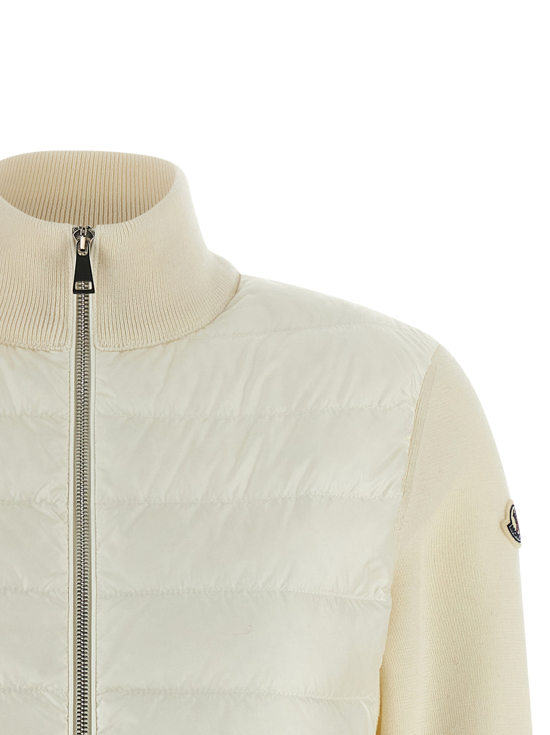Moncler Two-Material Cardigan Sweaters and Cardigans - White | 19cf771fb72b6e99989ed9c37a046e5a2ca5c985