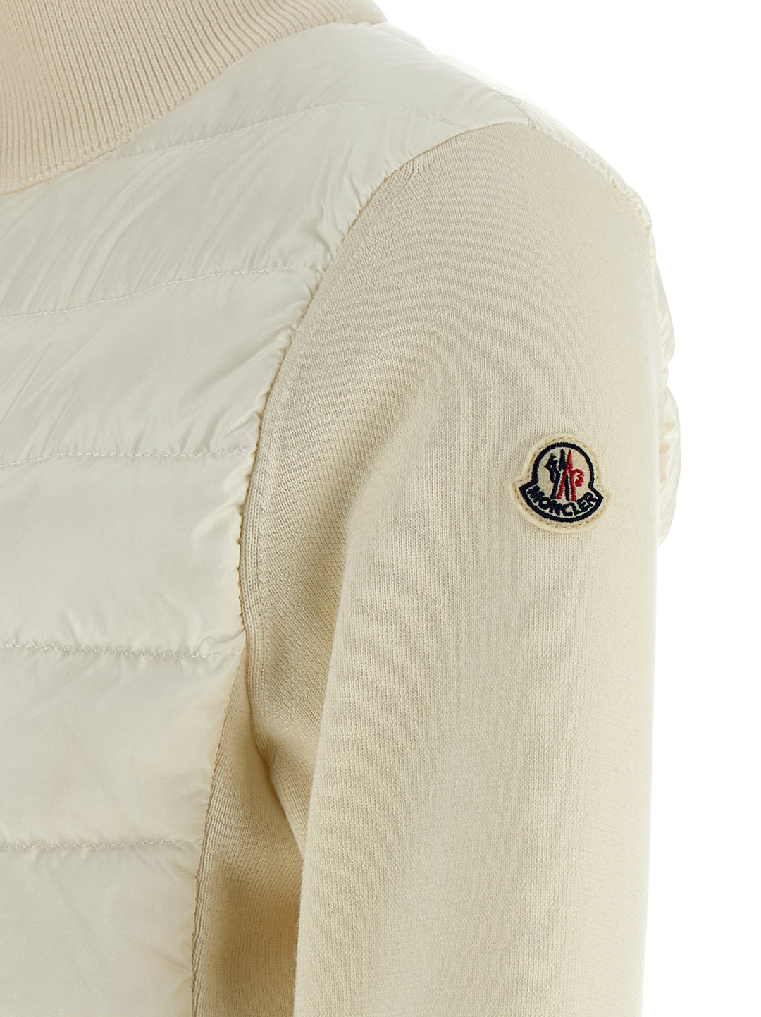 Moncler Two-Material Cardigan Sweaters and Cardigans - White | 04753b846657c457d0c1e7a907485ee7d94a17d2