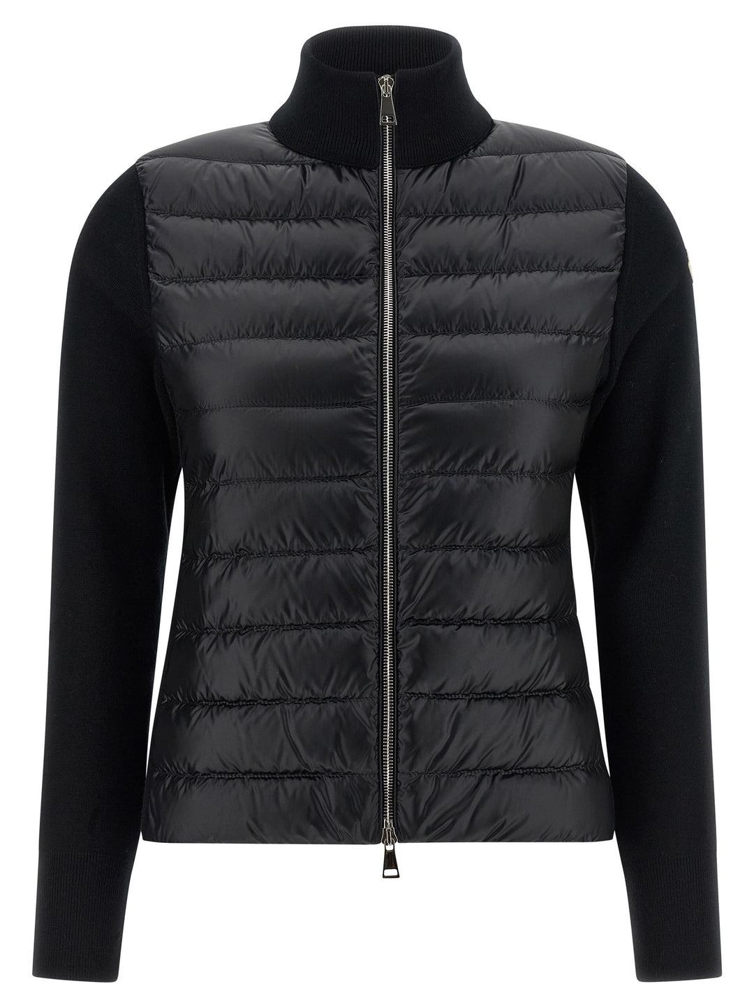 Moncler Two-Material Cardigan Sweaters and Cardigans - Black | b5cdfc59d54c0bf87c634f56e48a718df6df9941