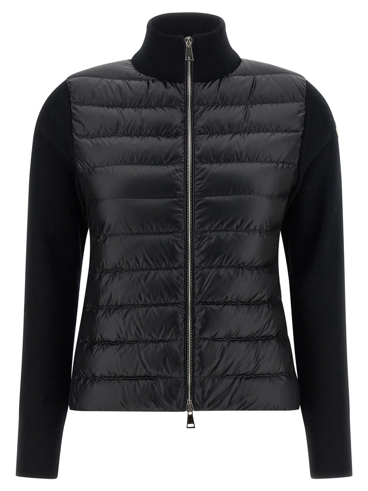 Moncler Two-Material Cardigan Sweaters and Cardigans - Black | b5cdfc59d54c0bf87c634f56e48a718df6df9941