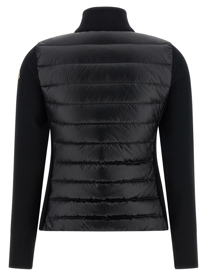Moncler Two-Material Cardigan Sweaters and Cardigans - Black | 012e64aab27f3f4387ac6723181f6d585bc55a49
