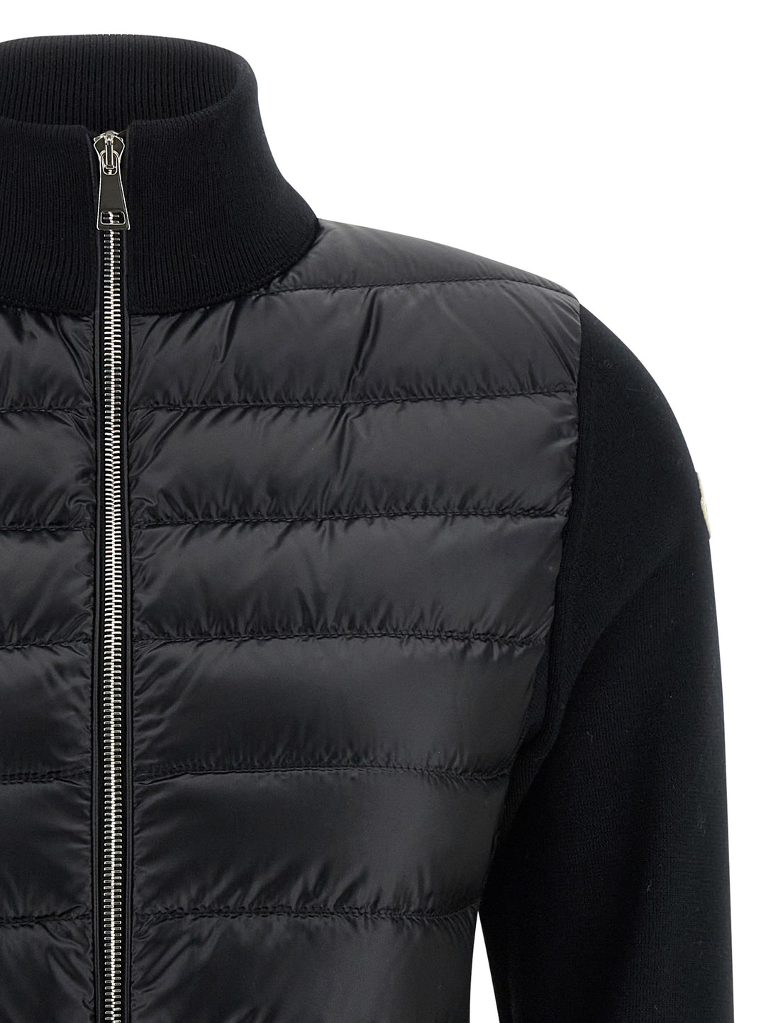 Moncler Two-Material Cardigan Sweaters and Cardigans - Black | afccb222ea91bd59cdab05cc3b7529360804b06b