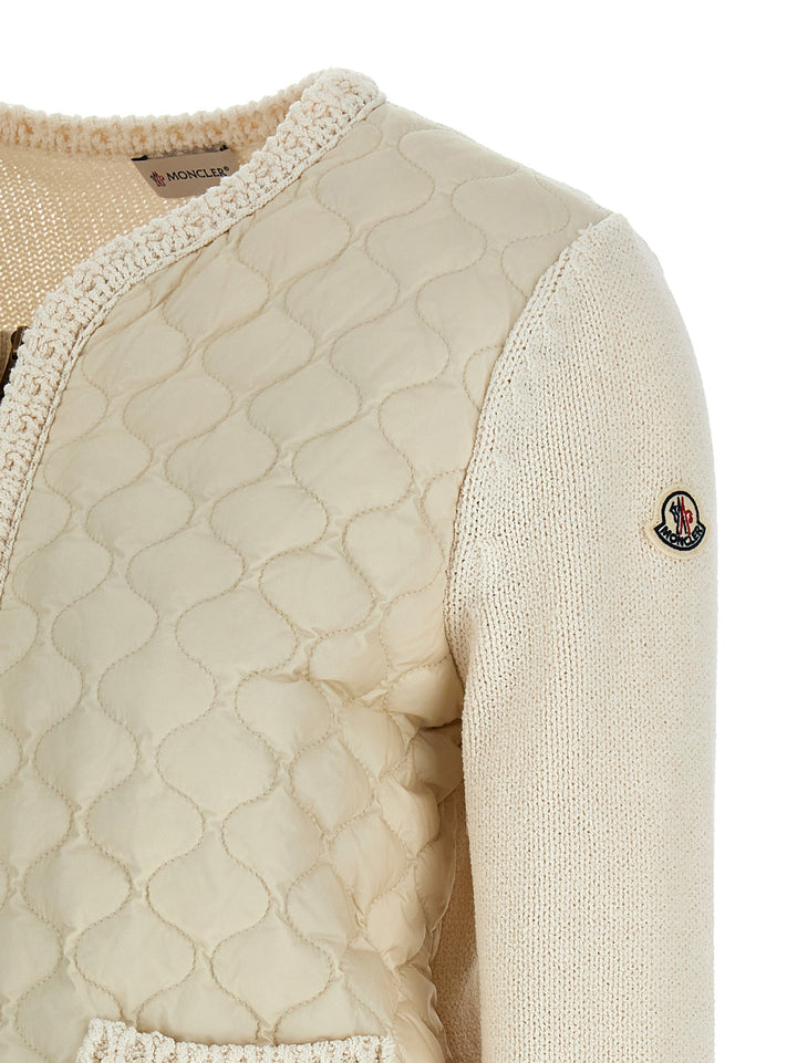 Moncler Padded Cardigan Sweaters and Cardigans - Beige | 7fcc82b8477214c57f7f9a8f71ef721f19bebe44