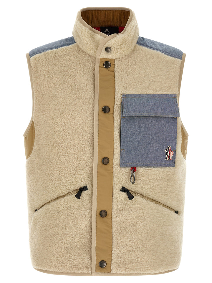 Moncler Grenoble Teddy & Chambray Vest Gilet - Multicolor | a99e2dc37ecd578ff307a9e7d9332164742f579b