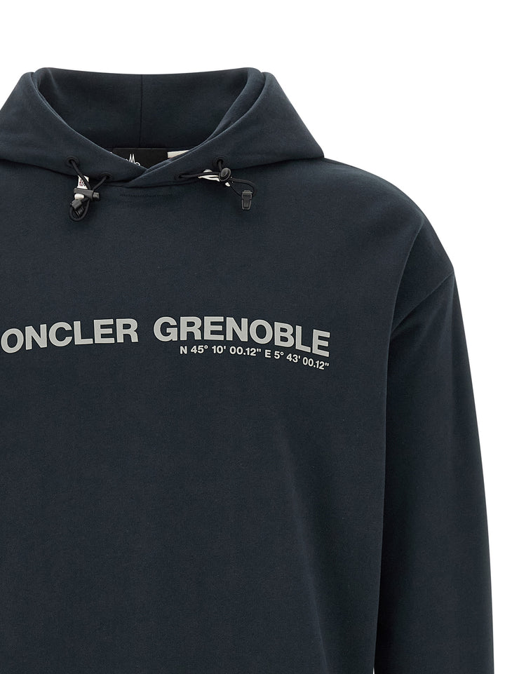 Moncler Grenoble Logo Hoodie Sweatshirt - Blue | 19d2067200b35e024756f31e091d685439d0c4ee