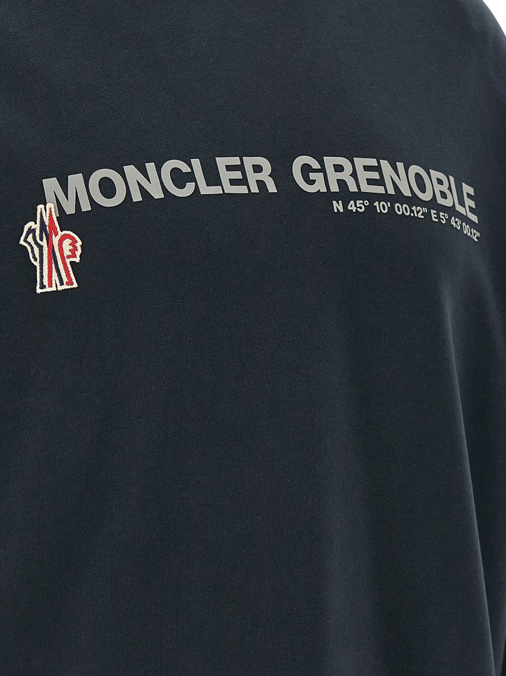 Moncler Grenoble Logo Hoodie Sweatshirt - Blue | e3a9a2ff7edb8d462a3a3d5327cceca9b22f8ebc