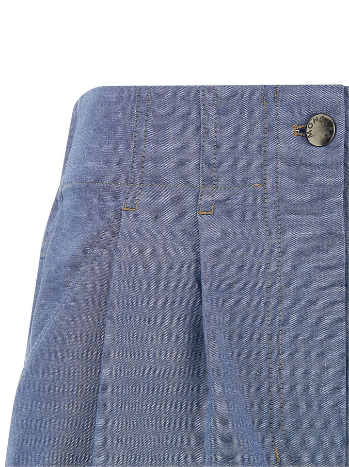 Moncler Grenoble Chambray Cotton Shorts Bermuda and Short - Light Blue | 047b4d80cd1f5aada9bded47944510810a5c6108