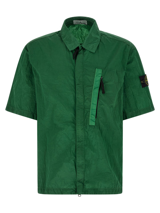 Overshirt Nylon Metal Shirt And Blouse Green