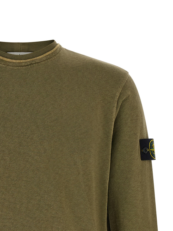 Stone Island Brushed Cotton Sweatshirt - Green | 512c25051431d8fd893fbfaee577c41591dfd154