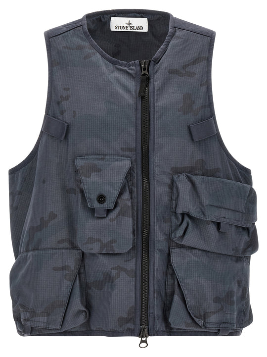 Camouflage Vest Gilet Blue