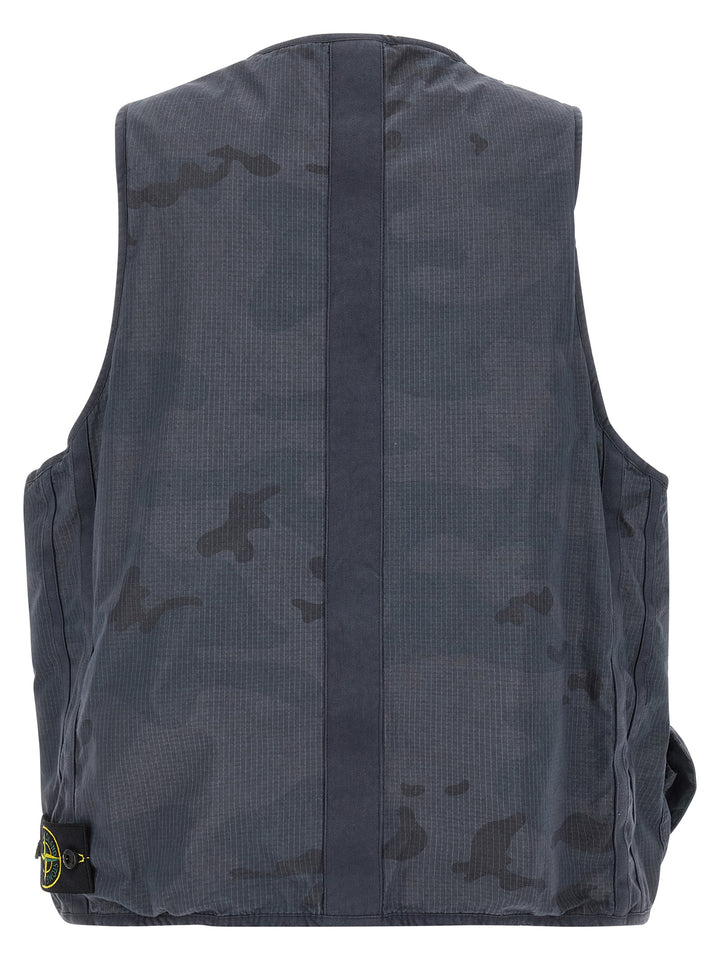 Stone Island Camouflage Vest Gilet - Blue | 707768e8e656736e333e1a0045bd4cce1c489054