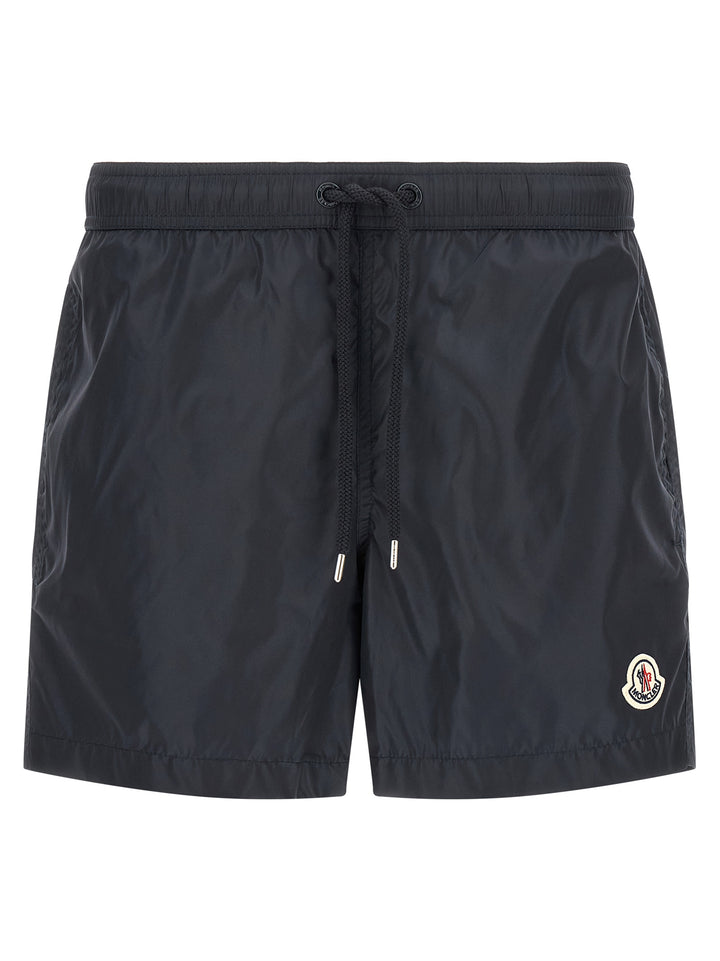Moncler Logo Patch Swim Shorts Beachwear - Blue | 29d9bf1a720922c19f4f76f941cb4d44b82d0c3c