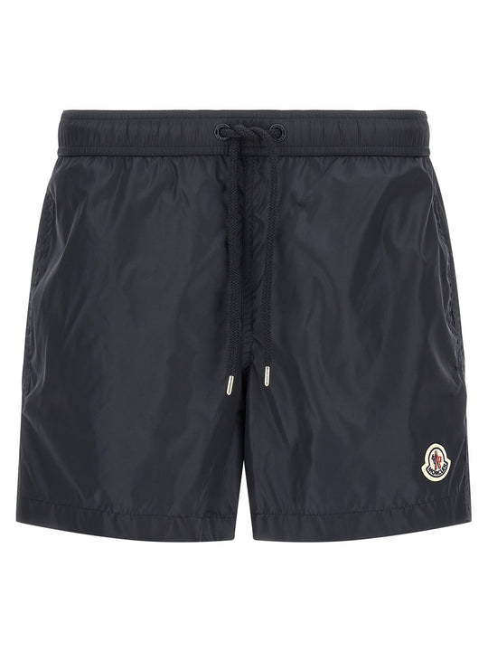 Logo Patch Swim Shorts Beachwear Blue