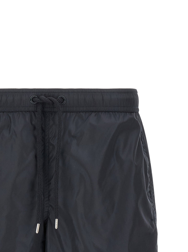 Moncler Logo Patch Swim Shorts Beachwear - Blue | 7d994fd332f82f01584c99b38ed239329dc9e3cf
