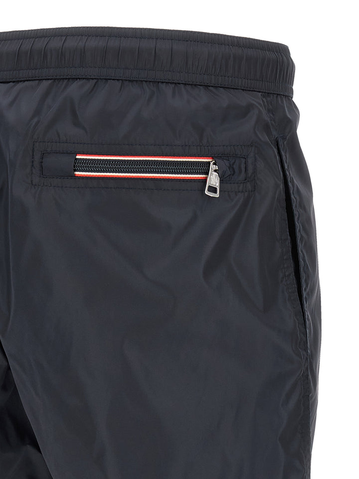 Moncler Logo Patch Swim Shorts Beachwear - Blue | f1d7f4c908edd18ba488f2678f2631b98087c95b
