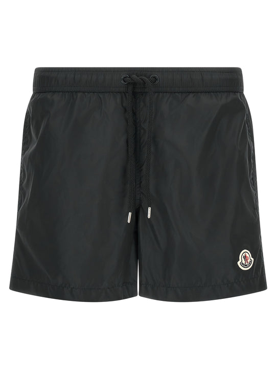 Logo Patch Swim Shorts Beachwear Black