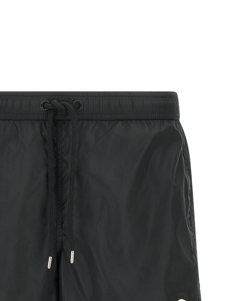 Moncler Logo Patch Swim Shorts Beachwear - Black | ba97cd5db4c616ea11e1d06aa86da148e683373b