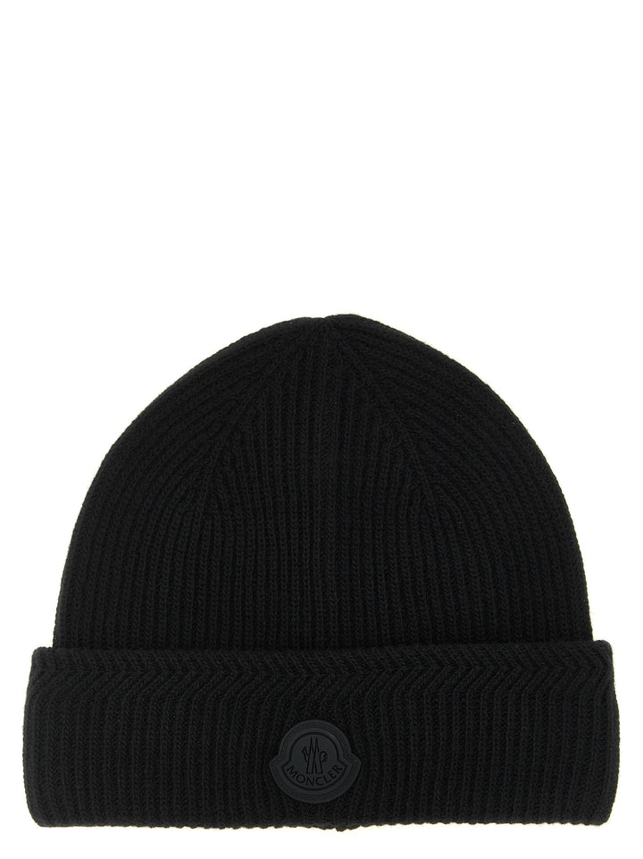 Moncler Brioche Half Stitch Cap Hats - Black | f31152155db5c83311cfb74e80357fd95fde801d