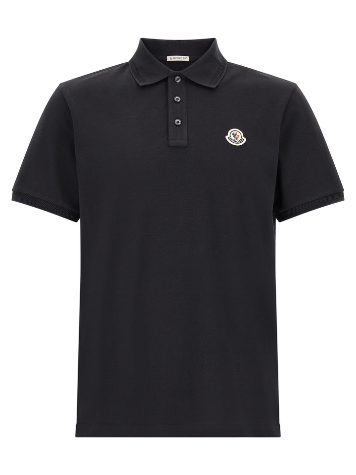 Moncler Logo Patch  Shirt Polo - Blue | 0b8663d897295493caf5da112370e23a2122a696