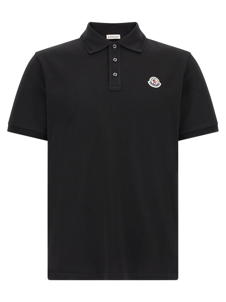 Moncler Logo Patch  Shirt Polo - Black | 764048bdf15bfd6a7626eae9bc65e45b8c022428