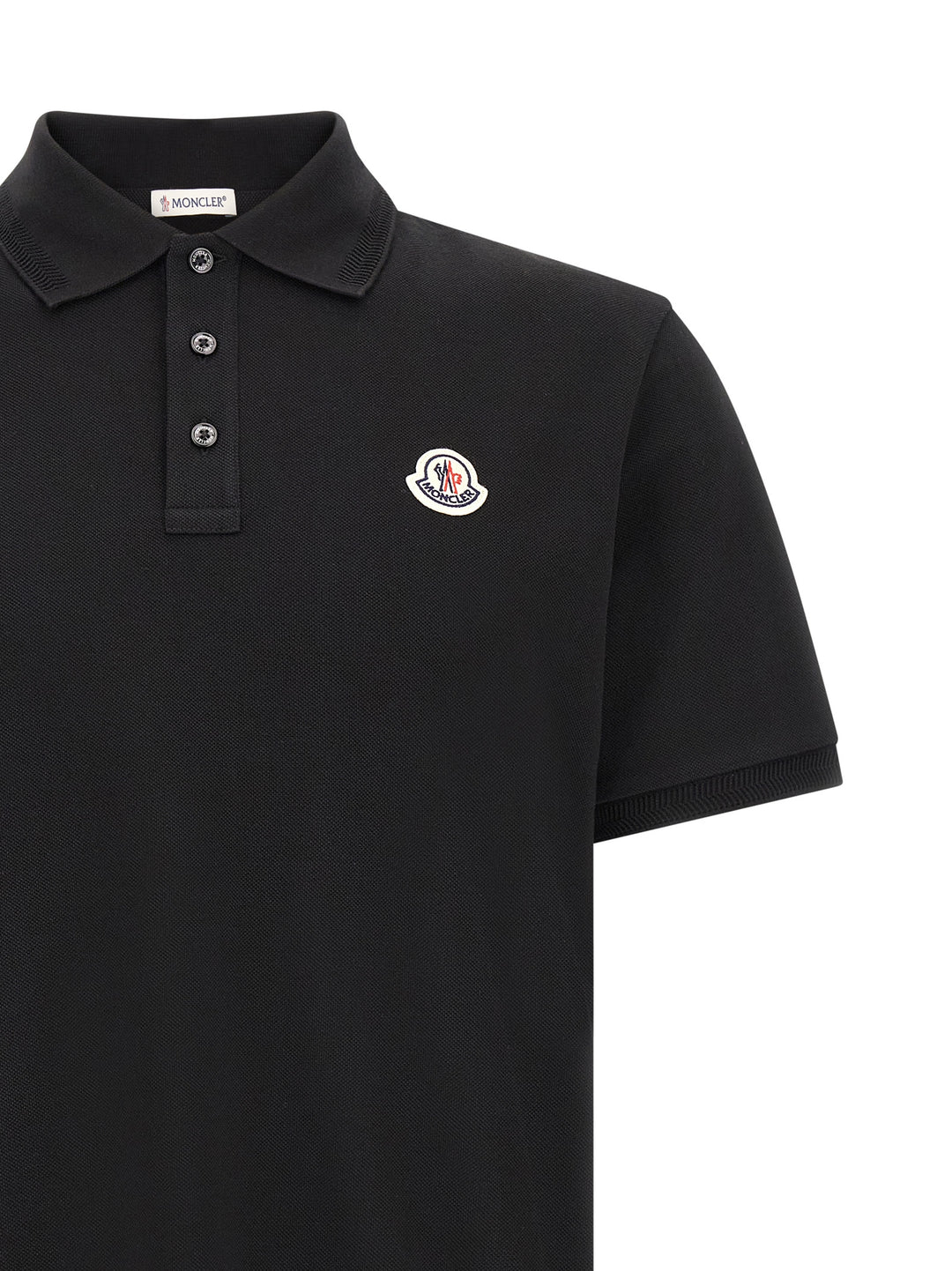 Moncler Logo Patch  Shirt Polo - Black | 7ab3fcf3ff6e77afa2cbbc6e2fd2df1a4834a800