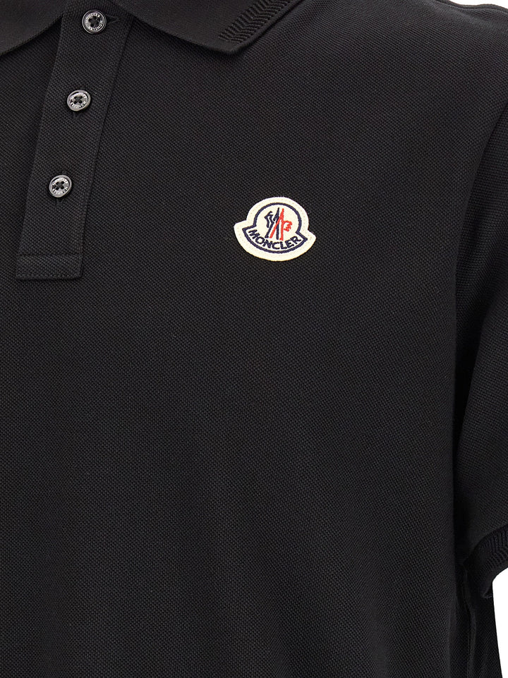 Moncler Logo Patch  Shirt Polo - Black | 71452943c1d527402d69f18da577a58d7e8dc8cc