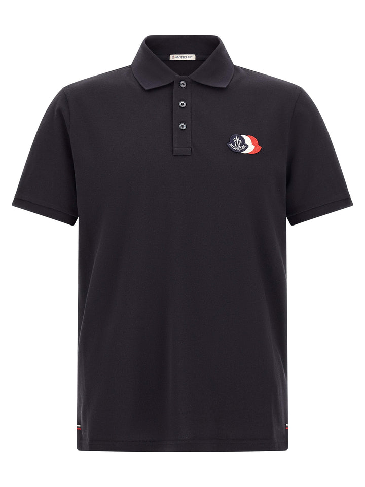 Moncler Triple Logo  Shirt Polo - Blue | 66caf2d22df47543402bd31d2feea4f6a7407376