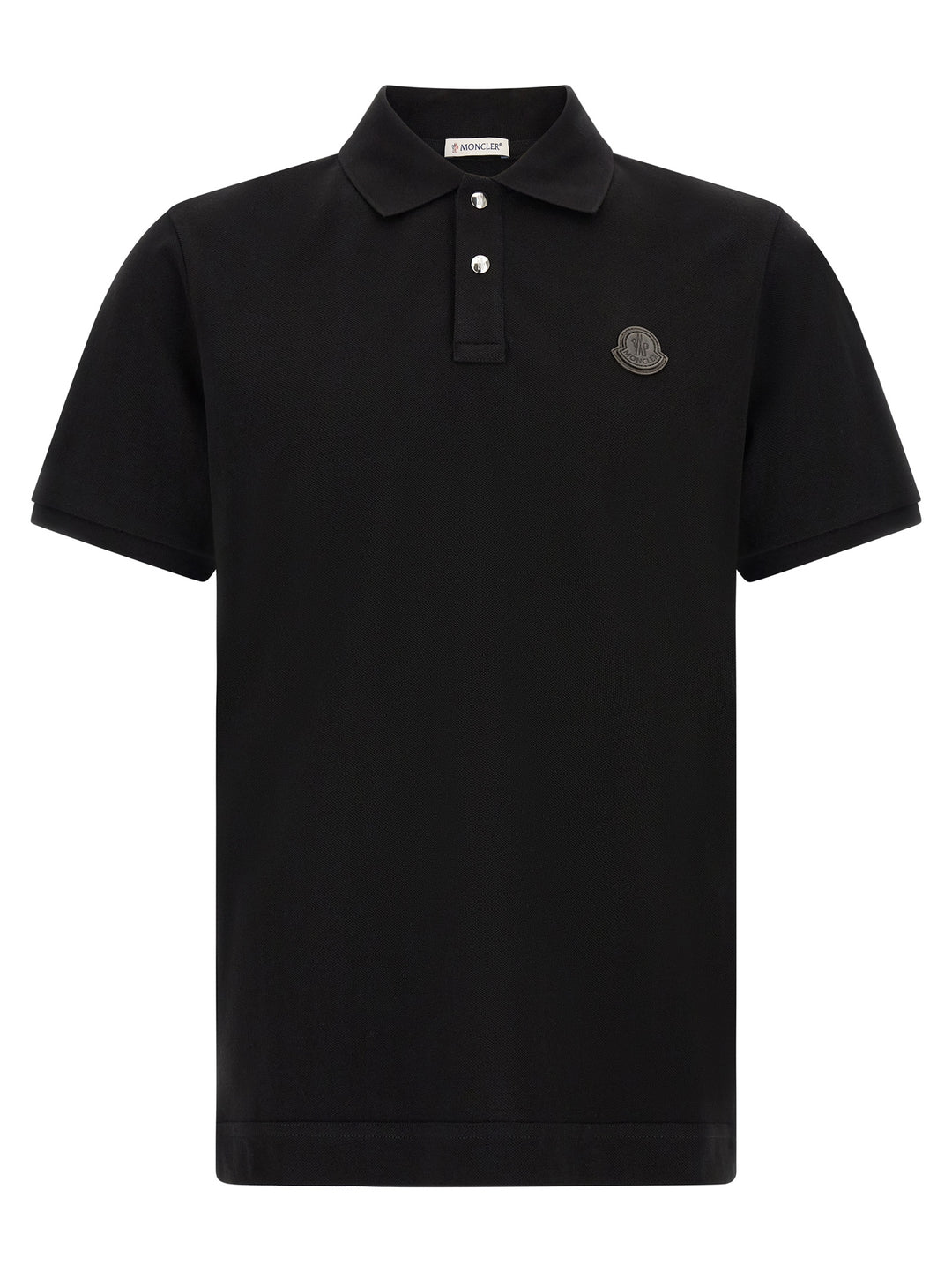 Moncler Leather Logo Patch  Shirt Polo - Black | c6ceb9b5bc4e519cc1733d7c0c86b248d9ba5137
