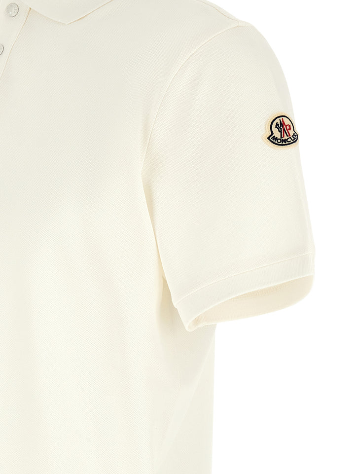 Moncler Logo Patch  Shirt Polo - White | 0acf1a40f25d9e46b3e15467cd833036550be2bb