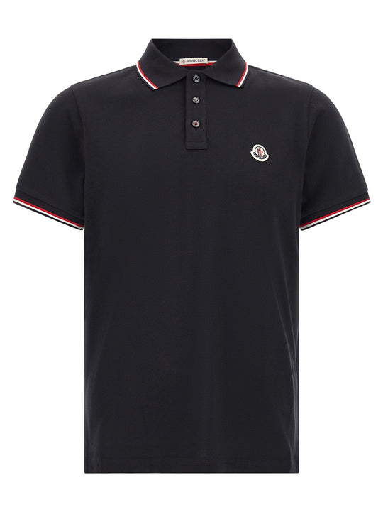 Tricolor Trim Shirt Polo Blue