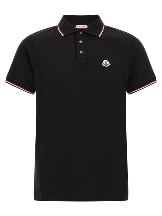 Tricolor Trim Shirt Polo Black