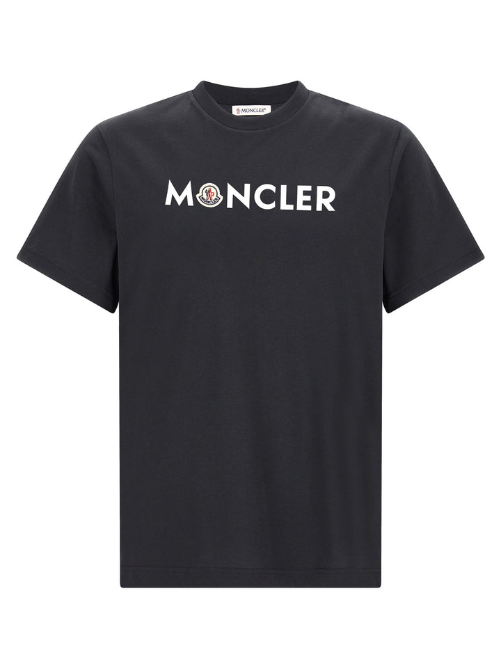 Moncler Front Logo Print T-shirt - Blue | 20dc68487699f1d62802e9d66b3d8ff50f110de1