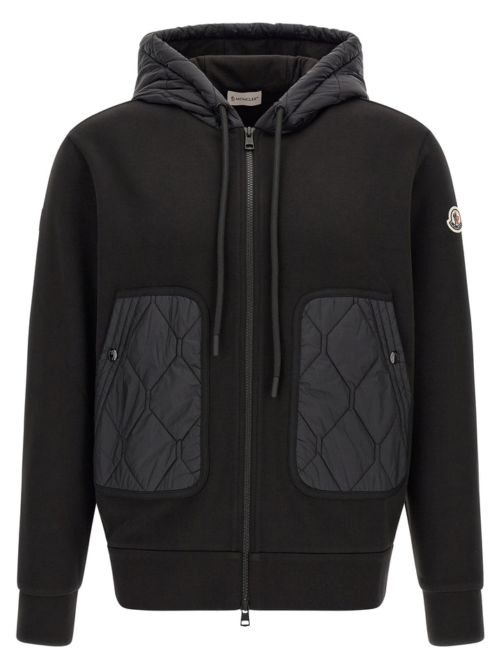 Moncler Hybrid Hoodie Sweaters and Cardigans - Black | 81ea655090427335acca7024d63f040b2e458e74