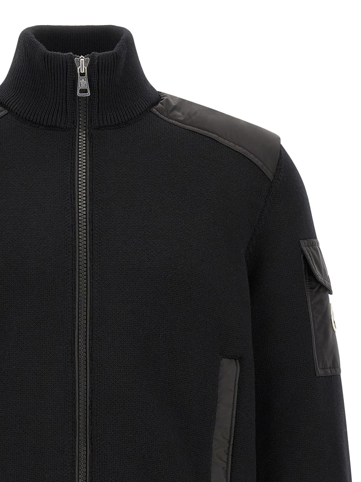 Moncler Padded Wool Zip-Up Sweaters and Cardigans - Black | cfbdaa56ae2419878de7a170b1c597a07a63649e