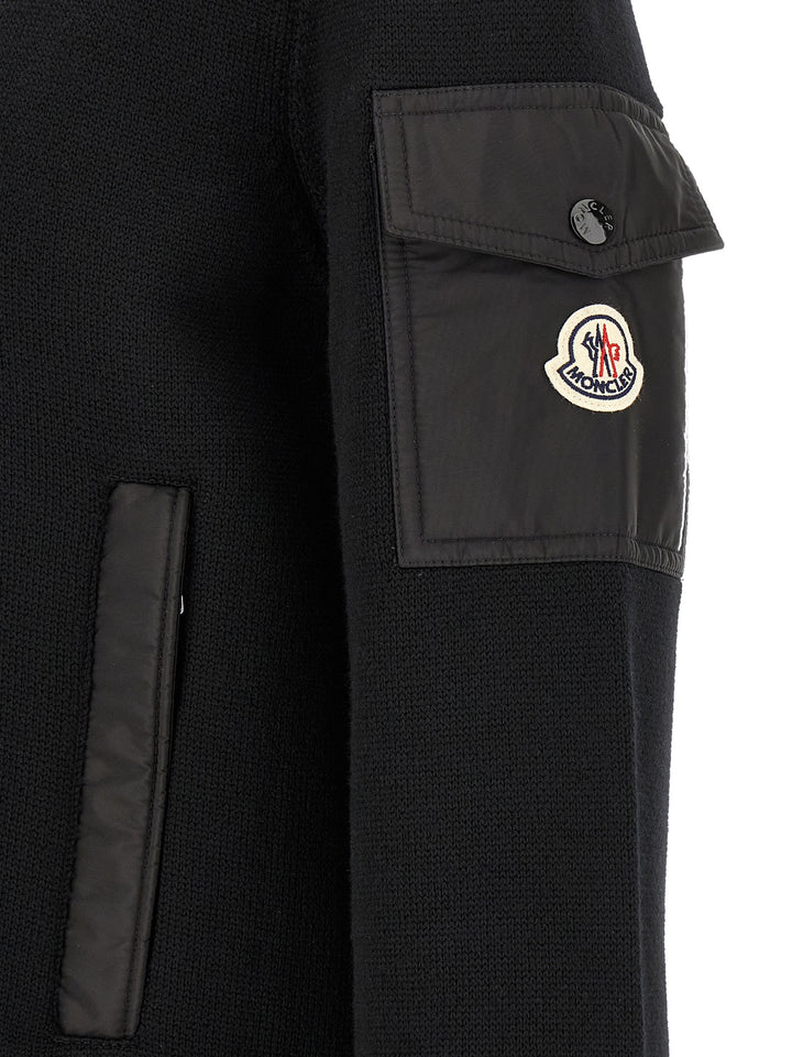 Moncler Padded Wool Zip-Up Sweaters and Cardigans - Black | abfa1ab301a23a9dad85ade6408f627784a27e3f