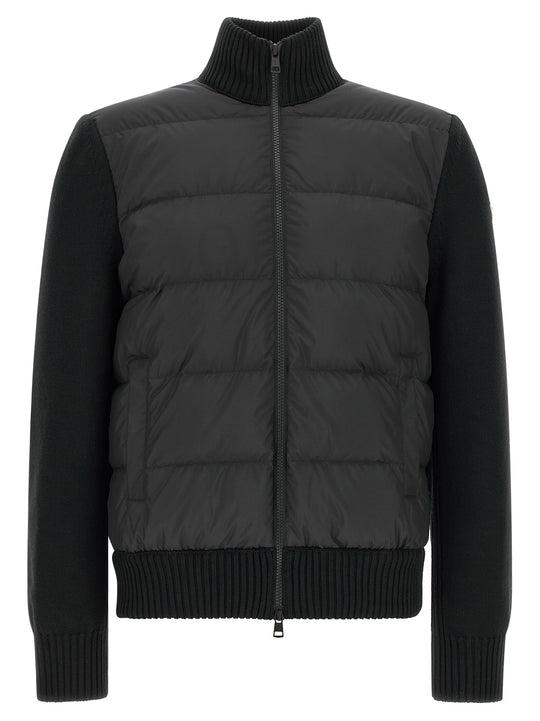 Two-Material Cardigan Sweaters And Cardigans Black