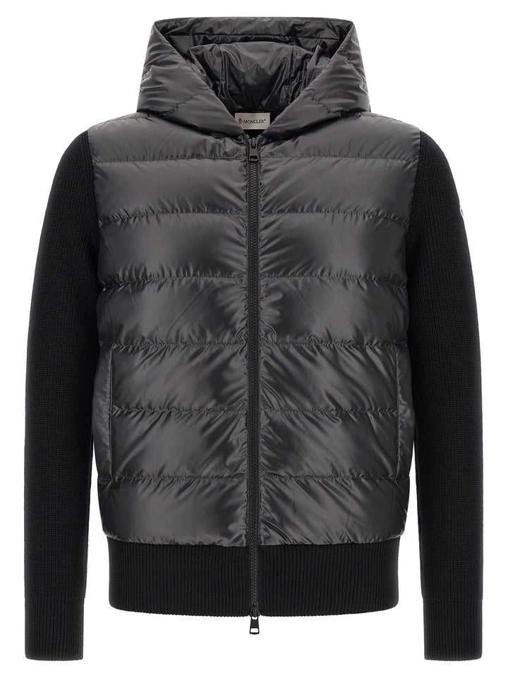 Moncler Padded Cardigan With Hood Sweaters and Cardigans - Black | 4979b7e294fd398f873118363207a45d4ad57e2d