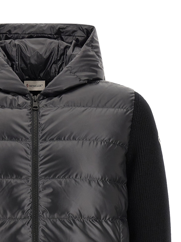 Moncler Padded Cardigan With Hood Sweaters and Cardigans - Black | 333631ef0f9ec4b0a7afd362fc1429b79c2a5cce