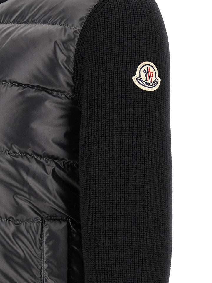 Moncler Padded Cardigan With Hood Sweaters and Cardigans - Black | 29ca92ac4224fd4a074652c398856806fe5c7b74