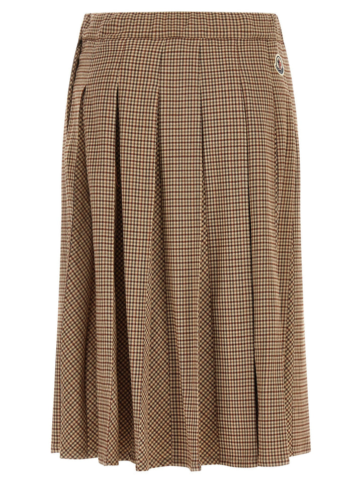 Moncler Pleated Midi Skirt Skirts - Beige | dbf1b2effff93d15144aca29e6f2a0ccfc86c5fe