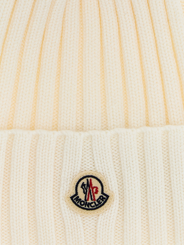 Moncler Pompon Wool Beanie Hats - White | 16c9107191dddefc4d8b2c04cd9716a34612437e