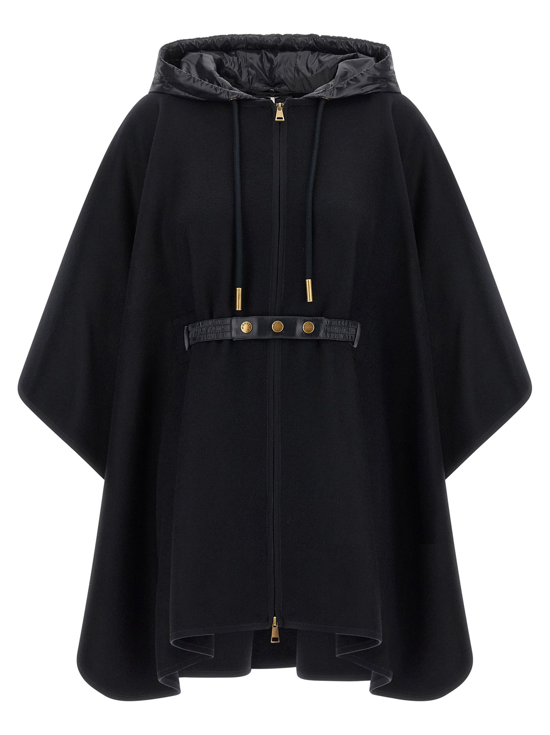 Moncler Two-Material Cape Capes - Blue | 38f082a1075a4264616421621ab2d30dda92307d